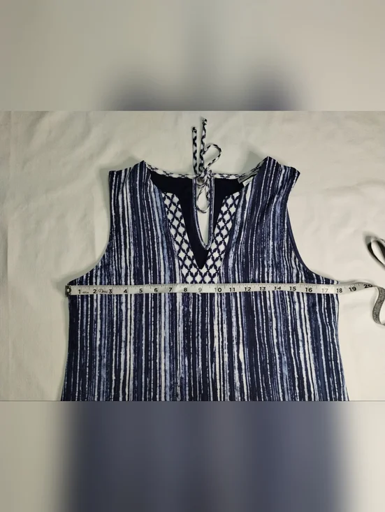 Tommy Bahama Women's Sanibelle Blues Split-neck Romper In Mare Navy Size (M) - Picture 5 of 10